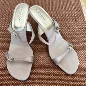Slip on Silver heels, perfect for a special occasion.